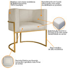 Kit 02 Poltronas Decorativas Luna Base De Ferro Dourado Suede