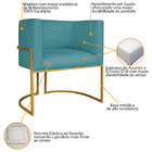 Kit 02 Poltronas Decorativas Luna Base De Ferro Dourado Suede