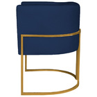 Kit 02 Poltronas Decorativas Luna Base De Ferro Dourado Suede