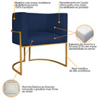 Kit 02 Poltronas Decorativas Luna Base De Ferro Dourado Suede