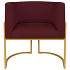 Kit 02 Poltronas Decorativas Luna Base De Ferro Dourado Suede