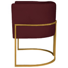 Kit 02 Poltronas Decorativas Luna Base De Ferro Dourado Suede