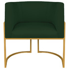 Kit 02 Poltronas Decorativas Luna Base De Ferro Dourado Suede