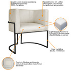 Kit 02 Poltronas Decorativas Luna Base De Ferro Preto Linho -