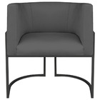 Kit 02 Poltronas Decorativas Luna Base De Ferro Preto Linho -