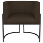 Kit 02 Poltronas Decorativas Luna Base De Ferro Preto Sintéti