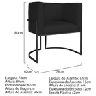 Kit 02 Poltronas Decorativas Luna Base De Ferro Preto Sintéti
