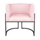 Kit 02 Poltronas Decorativas Luna Base De Ferro Preto Suede -