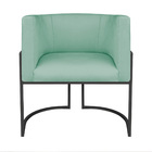 Kit 02 Poltronas Decorativas Luna Base De Ferro Preto Suede -