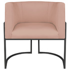 Kit 02 Poltronas Decorativas Luna Base De Ferro Preto Suede -