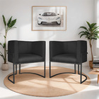 Kit 02 Poltronas Decorativas Luna Base De Ferro Preto Suede -