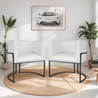 Kit 02 Poltronas Decorativas Luna Base De Ferro Preto Suede -