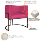 Kit 02 Poltronas Decorativas Luna Base De Ferro Preto Suede -