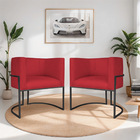 Kit 02 Poltronas Decorativas Luna Base De Ferro Preto Suede -