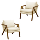 Kit 02 Poltronas Decorativas Madeira Maciça Luxo Itália - Zah