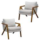 Kit 02 Poltronas Decorativas Madeira Maciça Luxo Mona - Zahav
