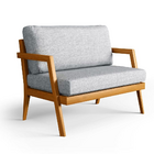 Kit 02 Poltronas Decorativas Madeira Maciça Luxo Safira Linho