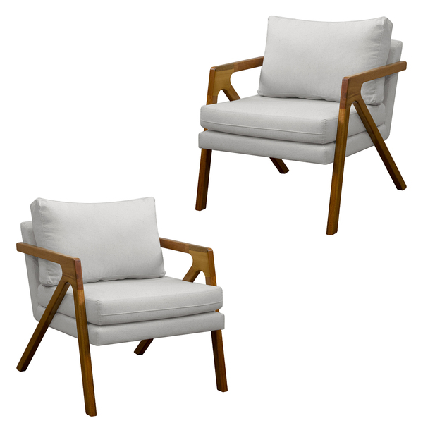 Kit 02 Poltronas Decorativas Madeira Maciça Super Luxo Italia