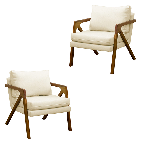 Kit 02 Poltronas Decorativas Madeira Maciça Super Luxo Itália