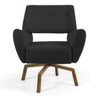 Kit 02 Poltronas Decorativas Melli Base Ka Giratória Castanho