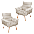 Kit 02 Poltronas Decorativas Modernas Sala E Recepção Monza P