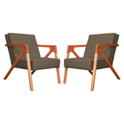 Kit 02 Poltronas Decorativas Monalisa Para Sala Linho Cores -