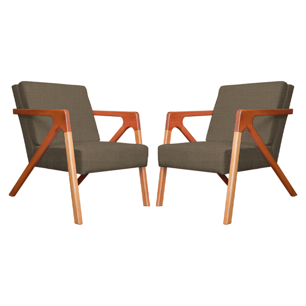 Kit 02 Poltronas Decorativas Monalisa Para Sala Linho Cores -