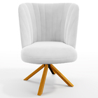 Kit 02 Poltronas Decorativas Munique D02 Base Giratória De Ma