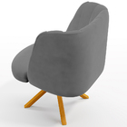 Kit 02 Poltronas Decorativas Munique D02 Base Giratória De Ma