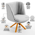 Kit 02 Poltronas Decorativas Munique D02 Base Giratória De Ma