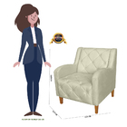 Kit 02 Poltronas Decorativas Munique Pés Trapézio Suede Bege