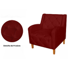 Kit 02 Poltronas Decorativas Munique Pés Trapézio Suede Bordô