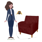 Kit 02 Poltronas Decorativas Munique Pés Trapézio Suede Bordô