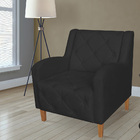Kit 02 Poltronas Decorativas Munique Pés Trapézio Suede Preto