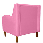 Kit 02 Poltronas Decorativas Munique Pés Trapézio Suede Rosa