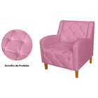 Kit 02 Poltronas Decorativas Munique Pés Trapézio Suede Rosa