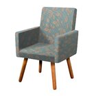 Kit 02 Poltronas Decorativas Nina Estampado Floral Verde Agua