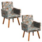 Kit 02 Poltronas Decorativas Nina Estampado Mapa Mundi D75 –