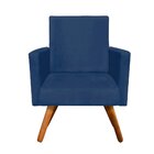 Kit 02 Poltronas Decorativas Nina Suede Azul Marinho Com Enco