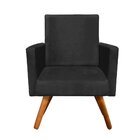 Kit 02 Poltronas Decorativas Nina Suede Preto Com Encosto Alt
