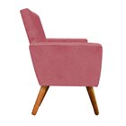 Kit 02 Poltronas Decorativas Nina Suede Rose Com Encosto Alto