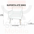 Kit 02 Poltronas Decorativas Onix Pés Madeira Suede Rosa