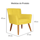 Kit 02 Poltronas Decorativas Onix Suede Amarelo - Ds Estofados