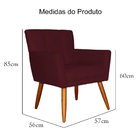 Kit 02 Poltronas Decorativas Onix Suede Bordô - Ds Estofados