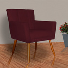 Kit 02 Poltronas Decorativas Onix Suede Bordô - Ds Estofados