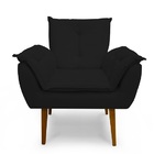 Kit 02 Poltronas Decorativas Opala Suede Preto - Meulardecor