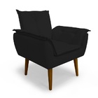 Kit 02 Poltronas Decorativas Opala Suede Preto - Meulardecor
