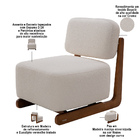 Kit 02 Poltronas Decorativas Orgânica Sala Living Pés Madeira