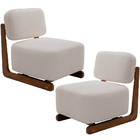 Kit 02 Poltronas Decorativas Orgânica Sala Living Pés Madeira