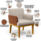 Kit 02 Poltronas Decorativas Para Sala De Estar Beatriz W01 L